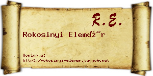 Rokosinyi Elemér névjegykártya